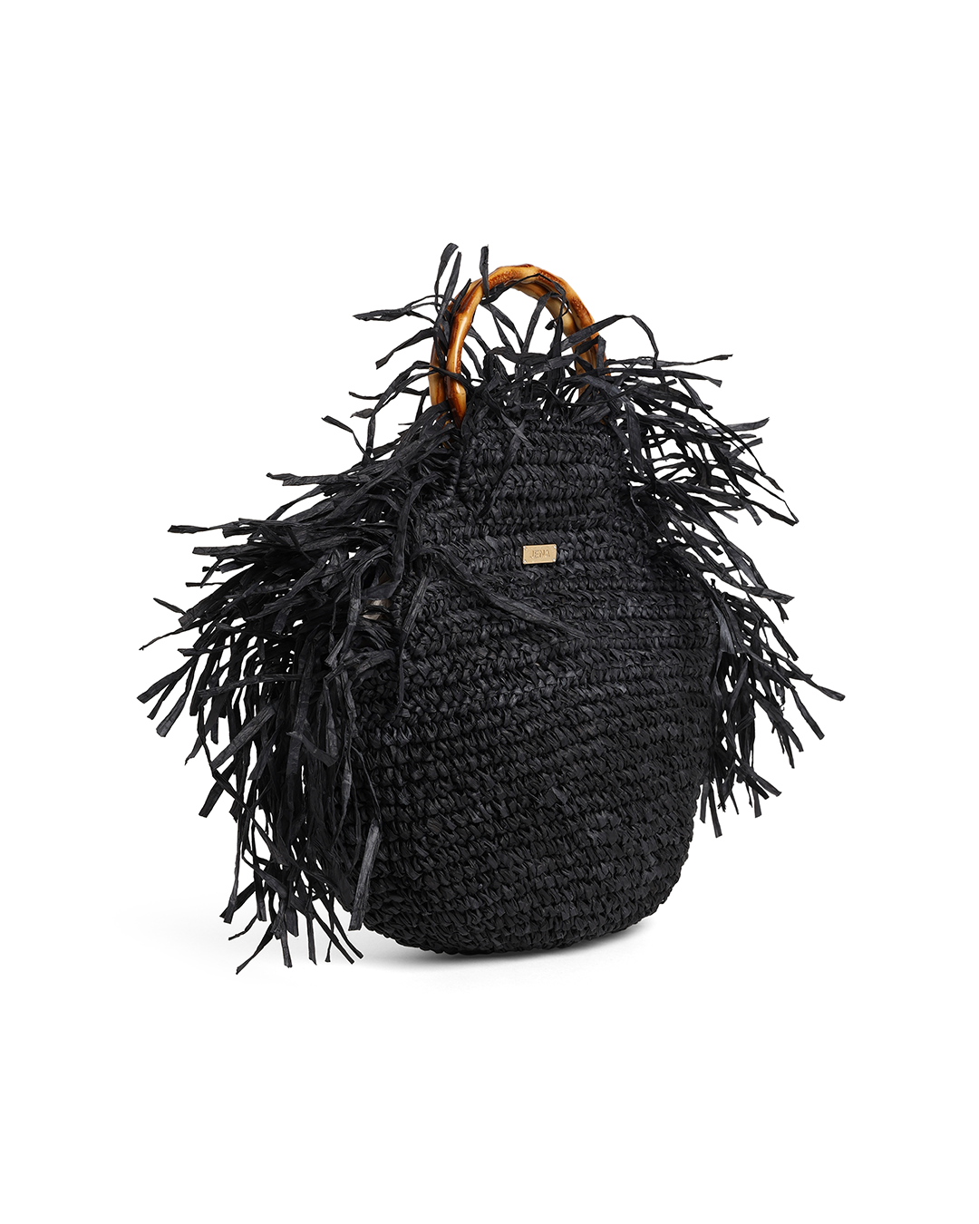 Bucket bag with bamboo Handle