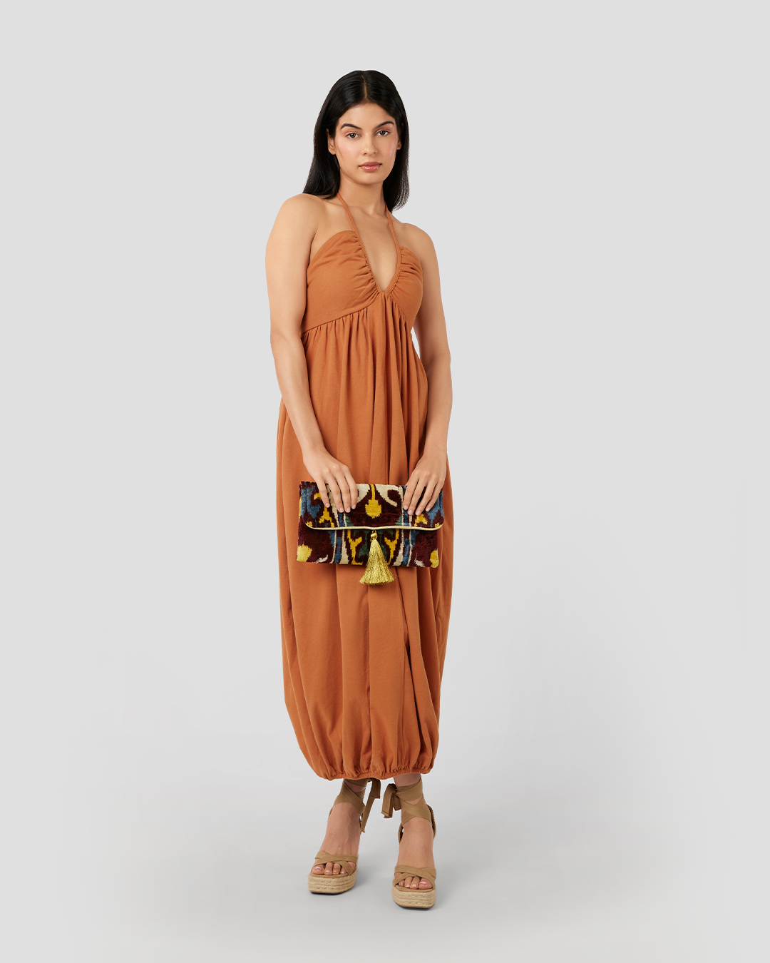Velvet Silk Foldover Clutch 3D
