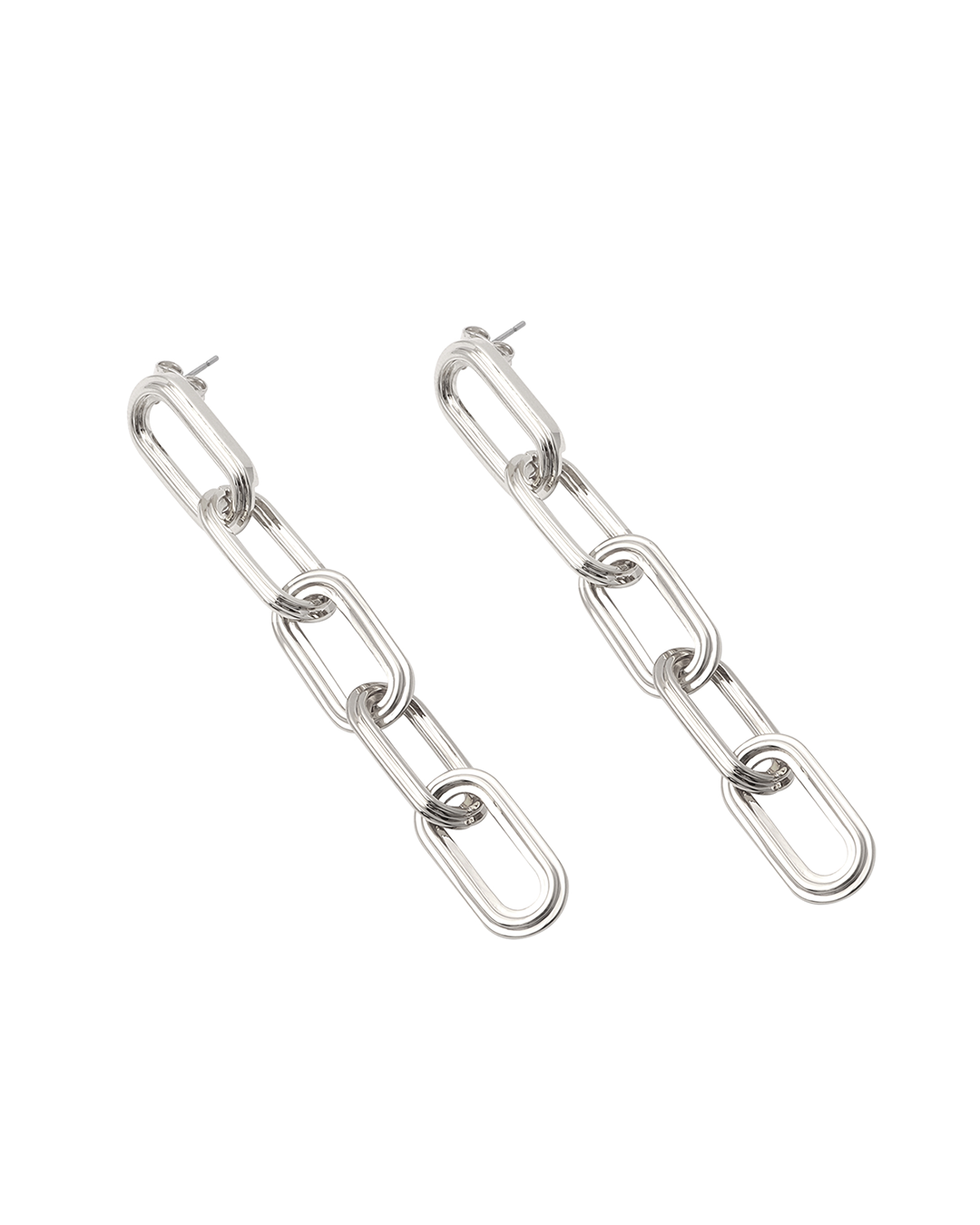 Chain Cascade earrings long silver