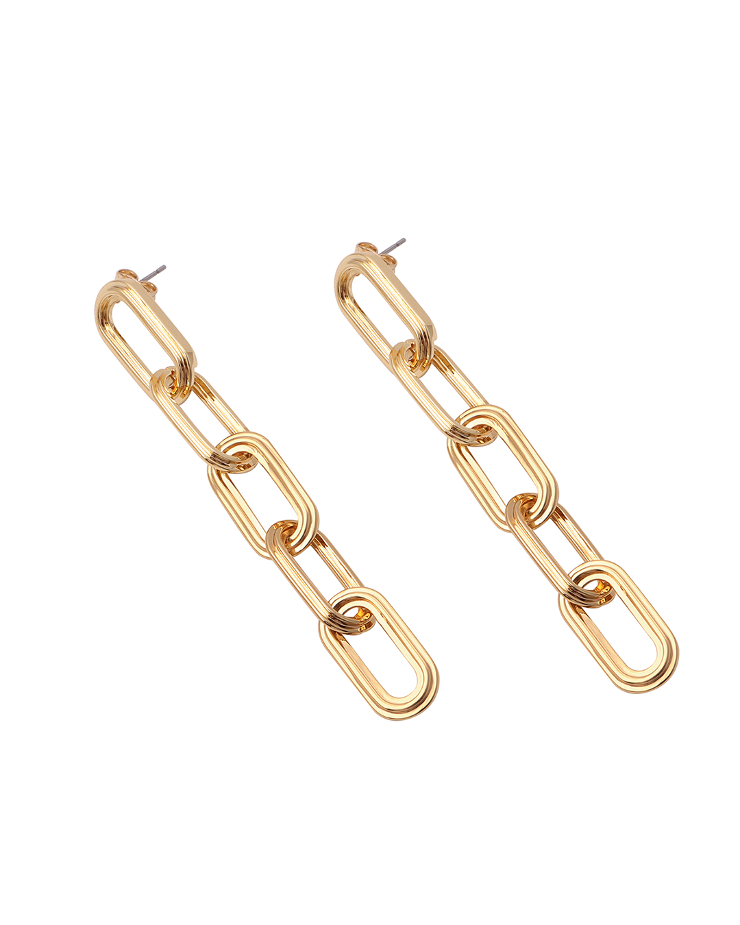 Chain Cascade earrings long gold