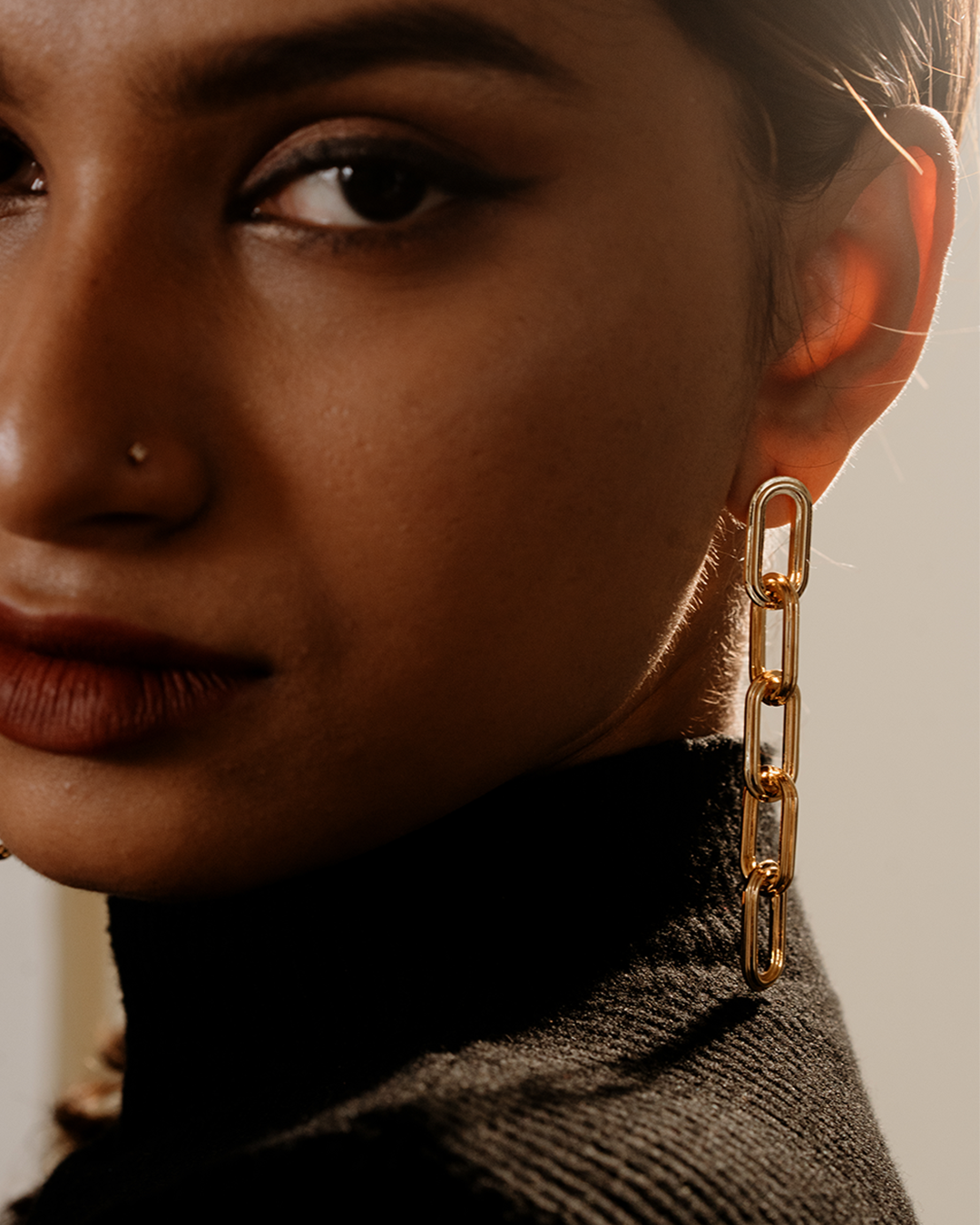 Chain Cascade earrings long silver