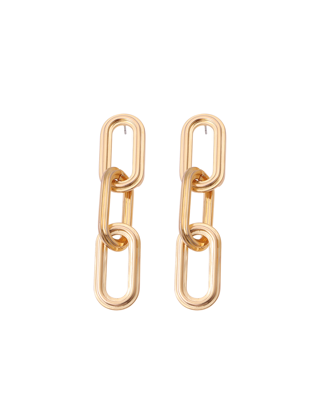 Chain Cascade earrings short gold