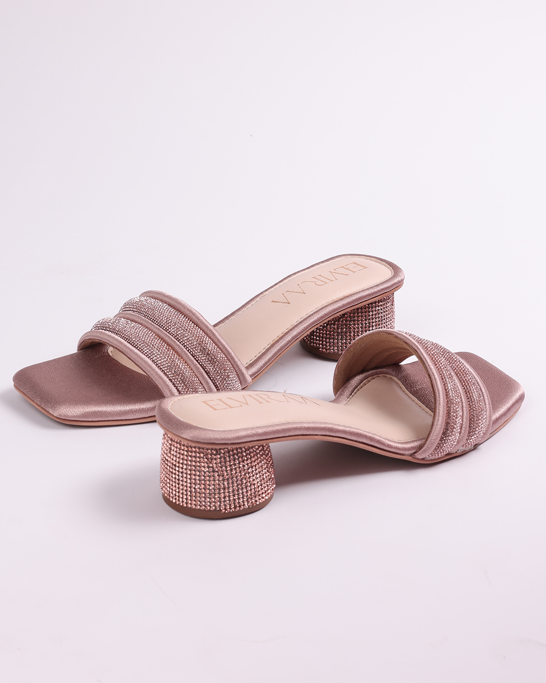 Puffy Diamond strap block heels 2