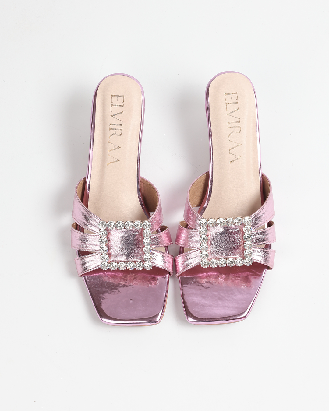 Square Stone buckle Flats