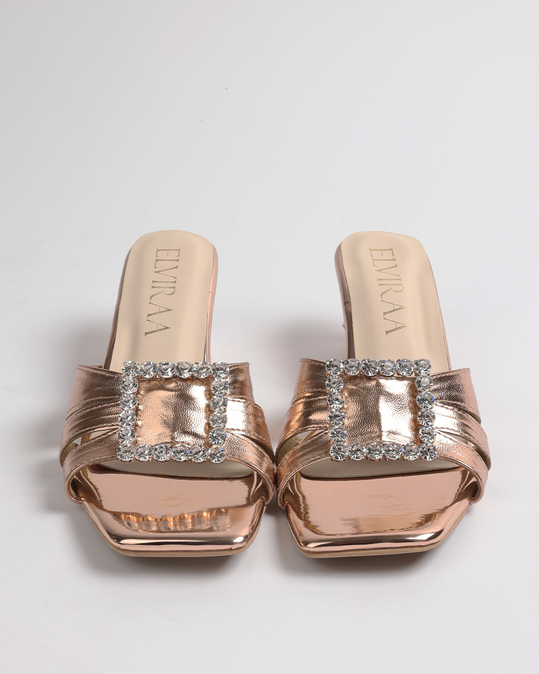 Square Stone buckle Heels 2