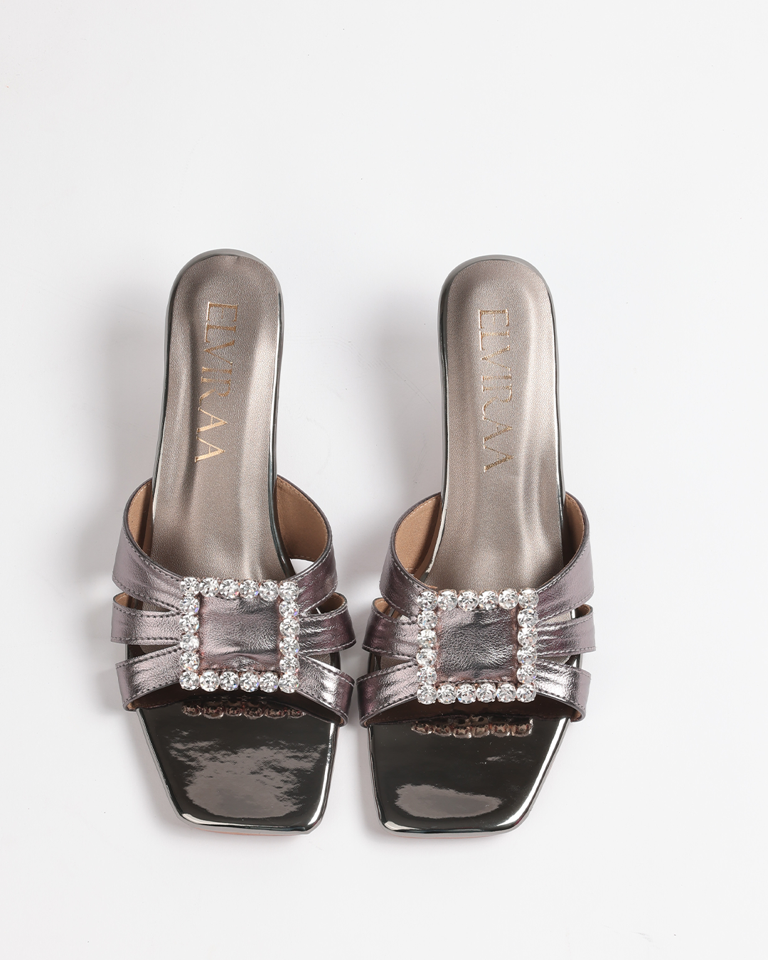 Square Stone buckle Heels 3