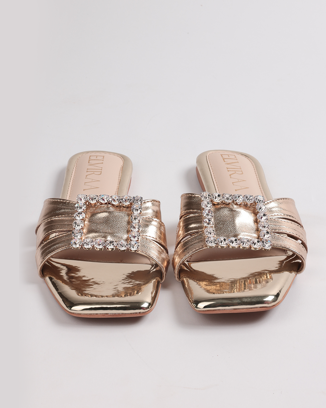 Square Stone buckle Heels