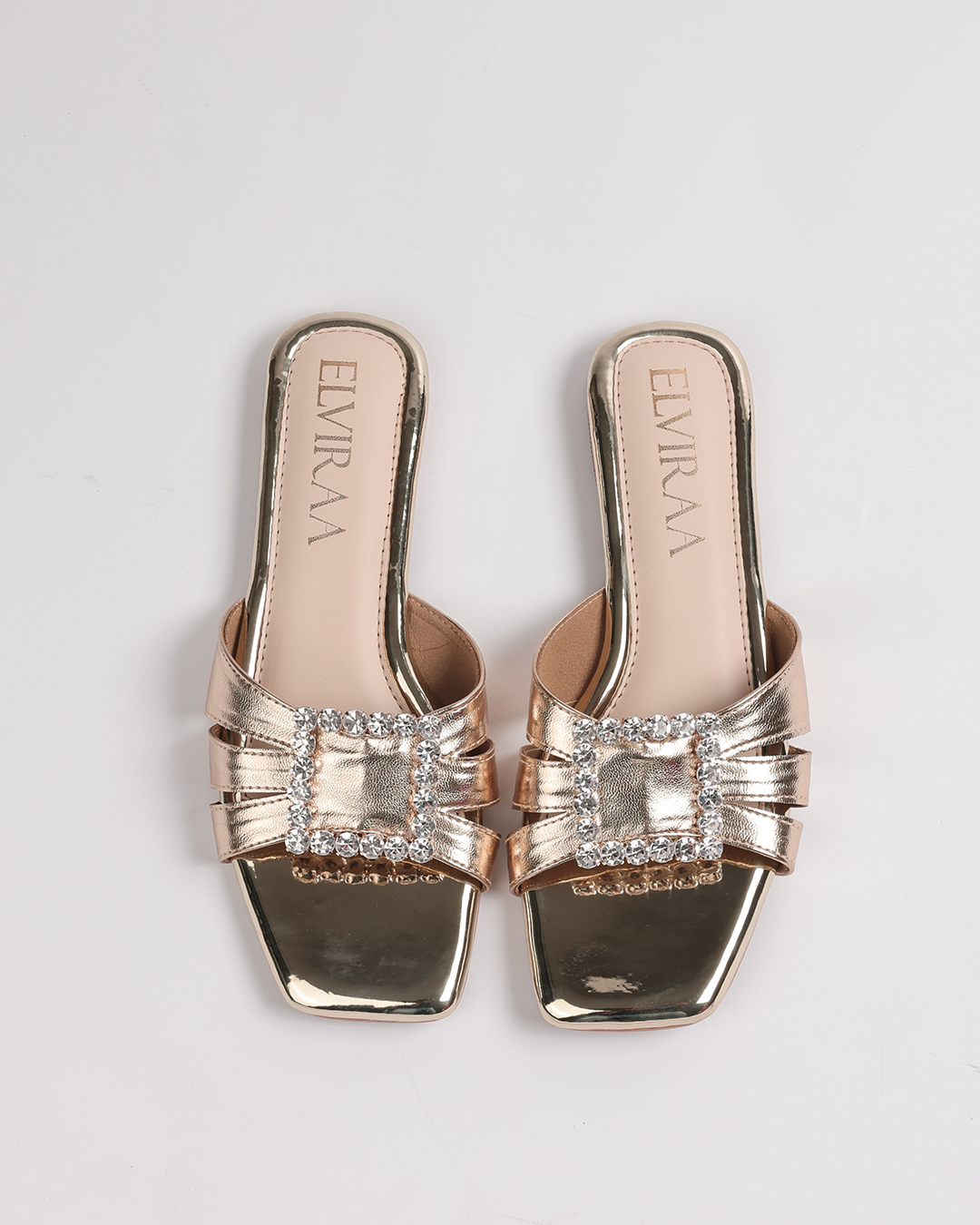 Square Stone buckle Heels