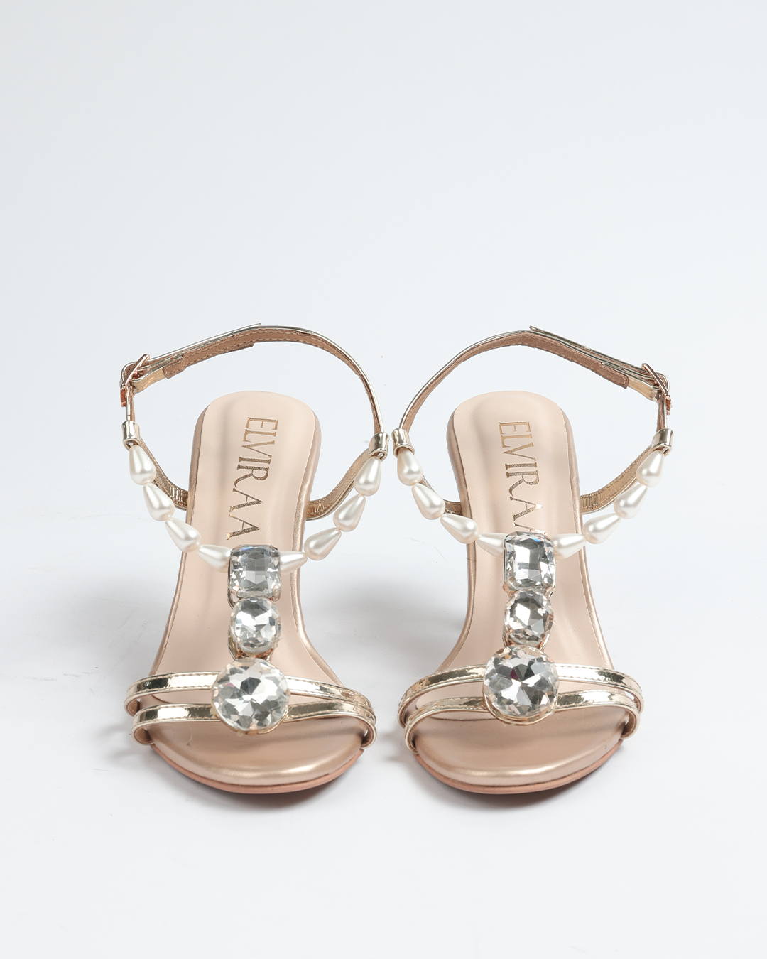 Pearl and stone embellished heels