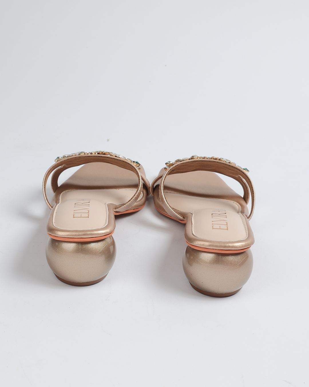Multicolour Stone embellished round heel