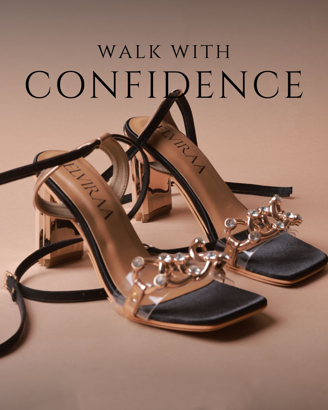 Two toned tie-up heels
