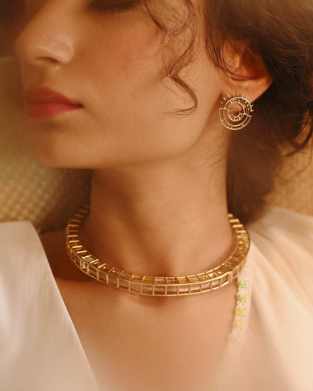 Enso Neckpiece (Stone with Pen nibs)