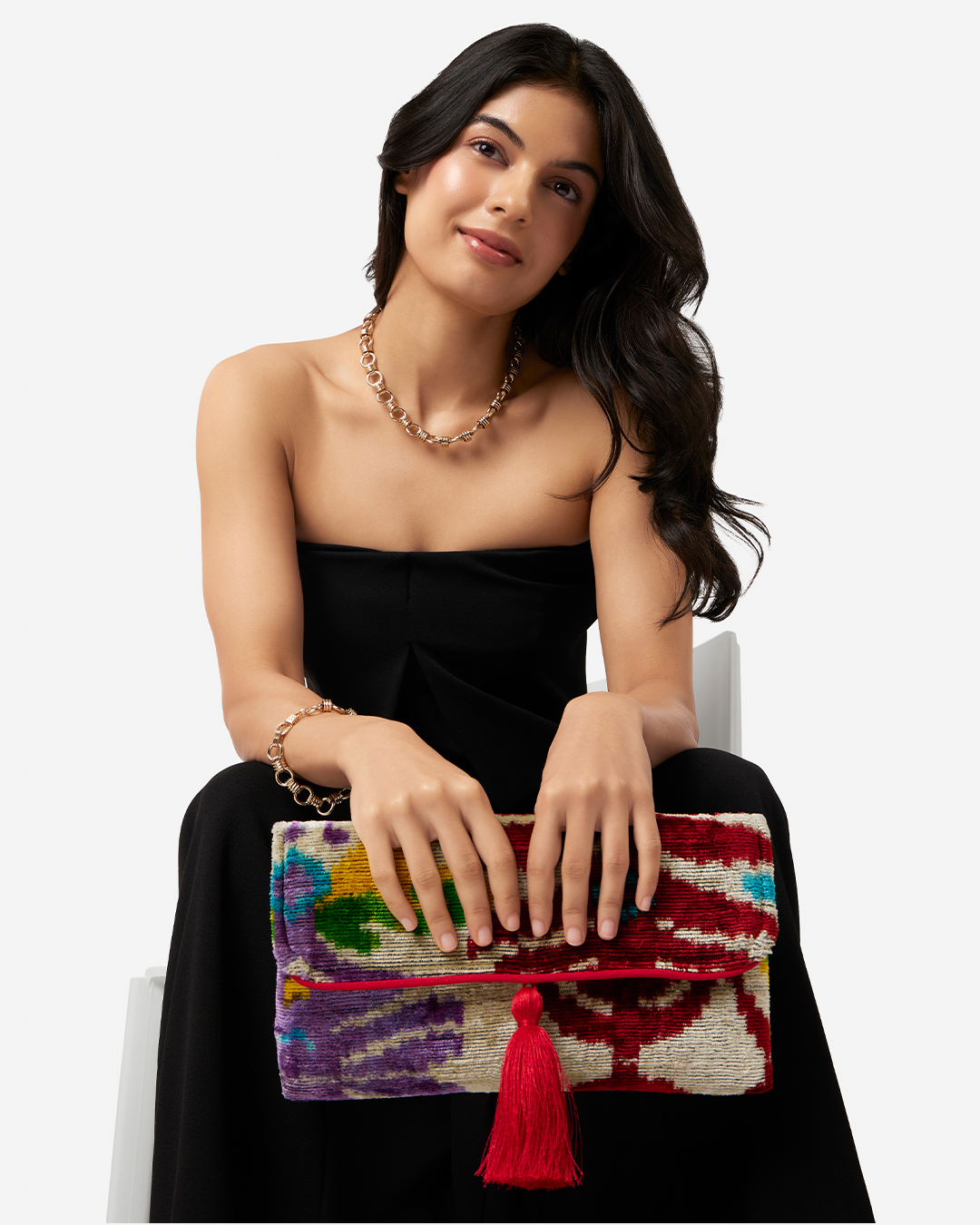 Velvet Silk Foldover Clutch 3A